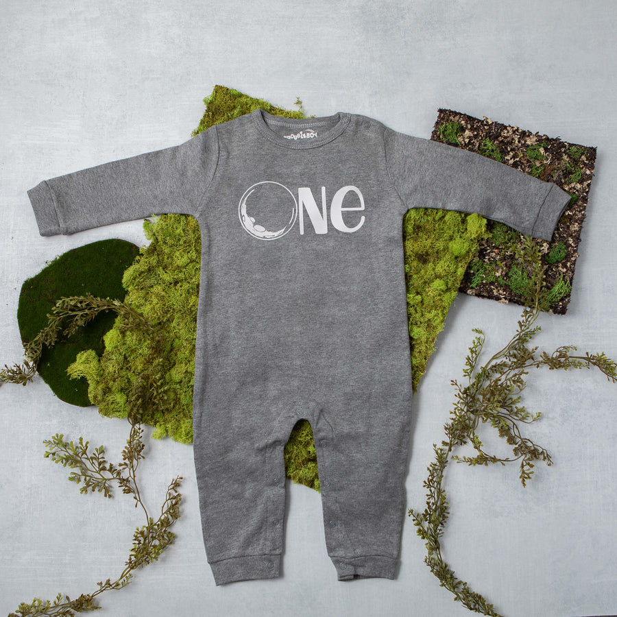 One Moon Long Sleeved Personalized Romper