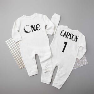 One Moon Long Sleeved Personalized Romper