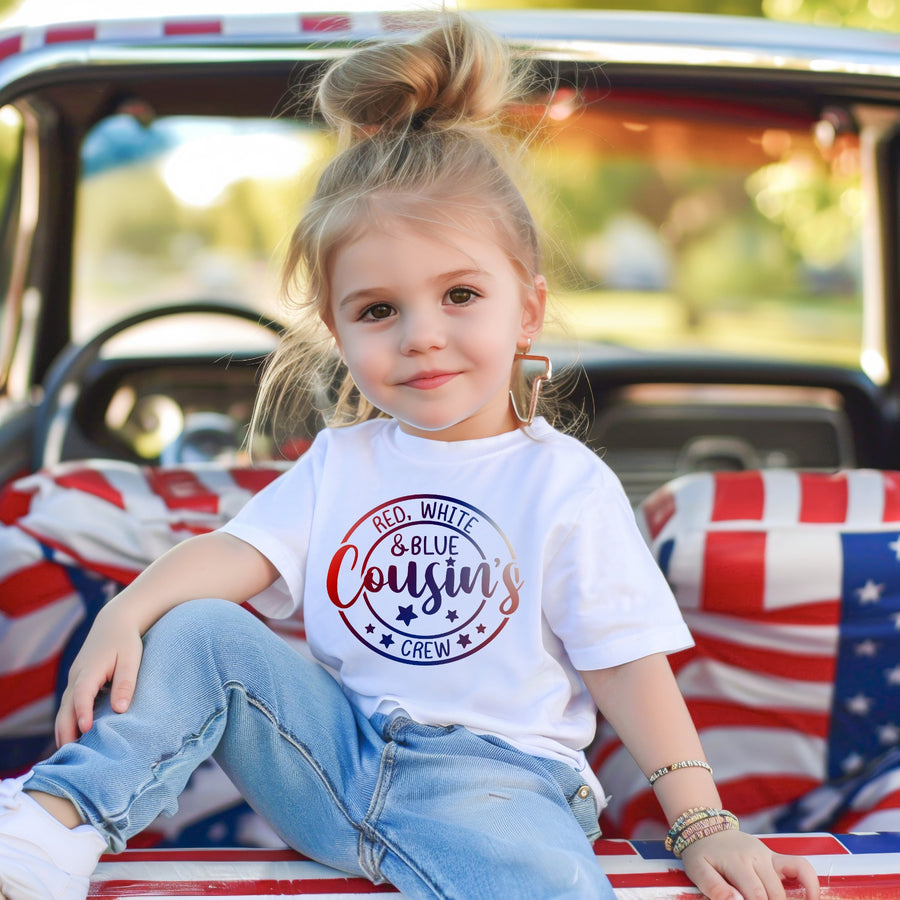 Red White and Blue Cousin's Crew 4th of July Matching T-Shirts