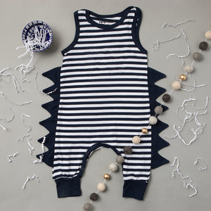 TroubleBoy® Navy & White Blank Romper