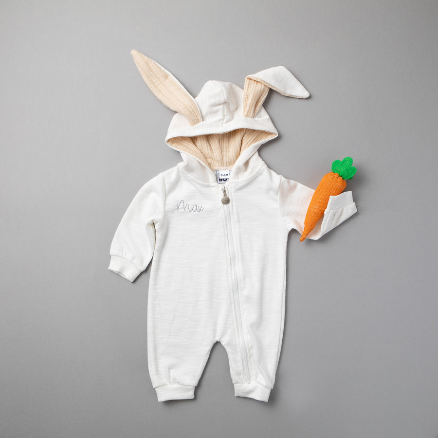 Green Personalized Embroidered Easter Romper with Bunny Ears